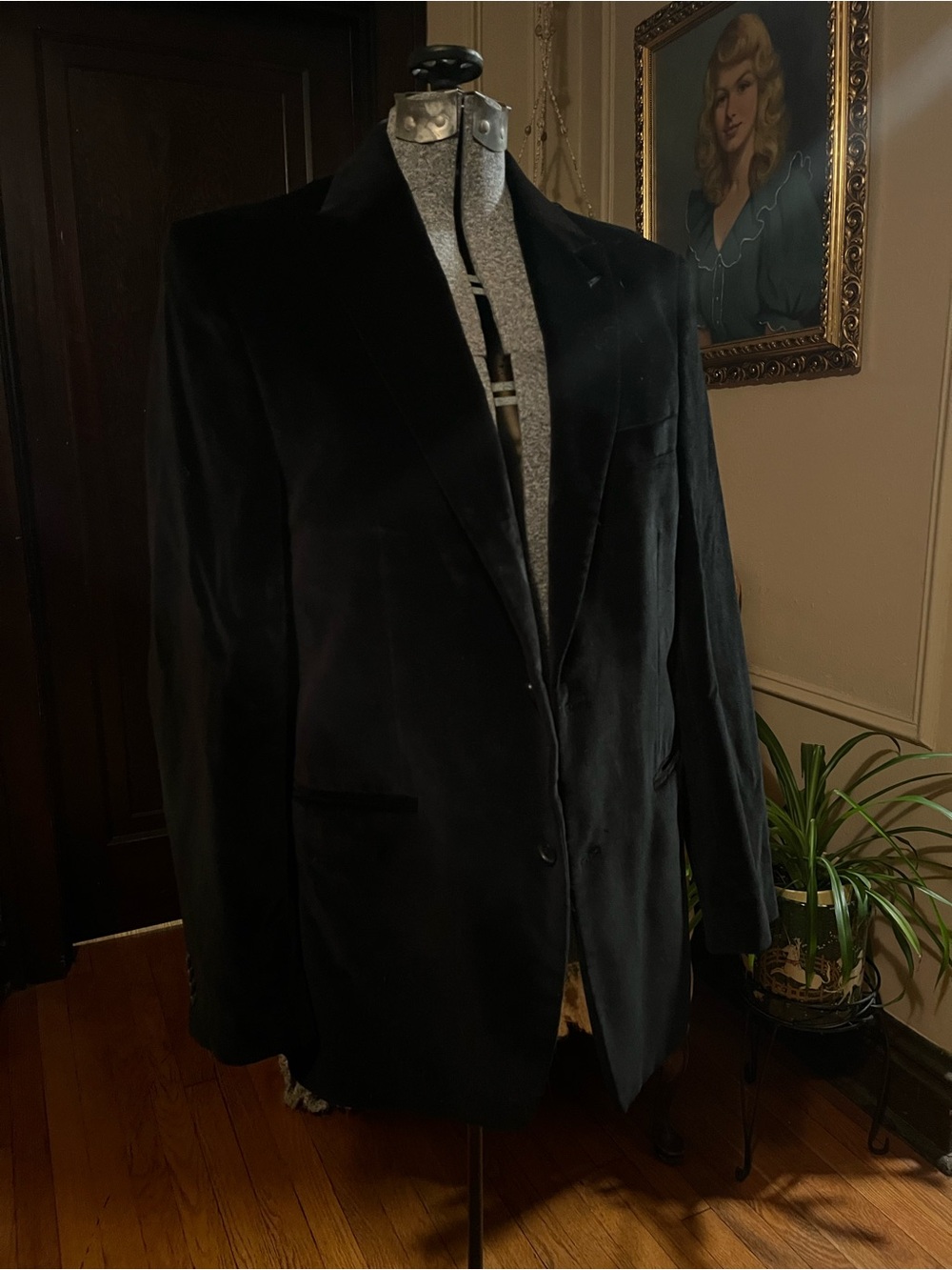 Marc Anthony Black Velvet Sport Coat - Single-Breasted Blazer